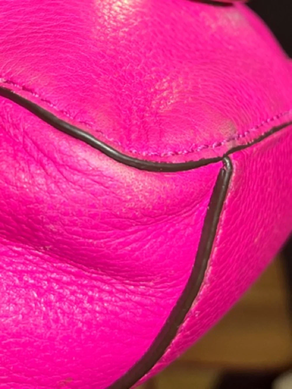 Michael Kors Hot Pink Pebbled Leather MK Logo Crossbody Bag